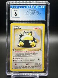 1999 Pokemon Jungle 1st Edition Snorlax #27/64 Non Holo CGC 6 - Image 1