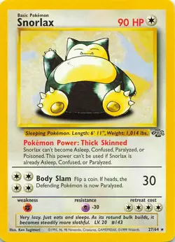 Snorlax 27/64 Rare Jungle Pokemon Unlimited Lightly Played - Image 1