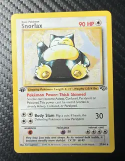 Pokemon 1st Edition Jungle Snorlax 27/64 WOTC Vintage Near Mint NM Non Holo - Image 1