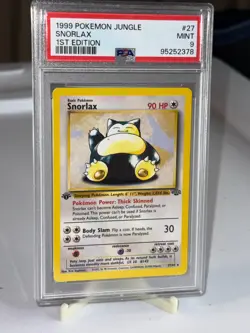 Pokemon TCG Snorlax 27/64 Jungle 1st Edition Non-Holo PSA 9 - Image 1
