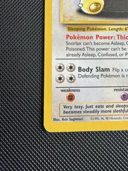 Pokemon WOTC TCG Snorlax 27/64 Jungle Non Holo Rare 1999 MP - Image 3
