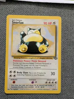 Pokemon WOTC TCG Snorlax 27/64 Jungle Non Holo Rare 1999 MP - Image 2