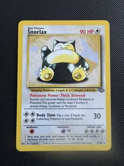 Pokemon WOTC TCG Snorlax 27/64 Jungle Non Holo Rare 1999 LP - Image 1