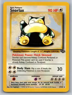 Snorlax - 27/64 - Pokemon Jungle Unlimited Rare Card WOTC Vintage LP - Image 1