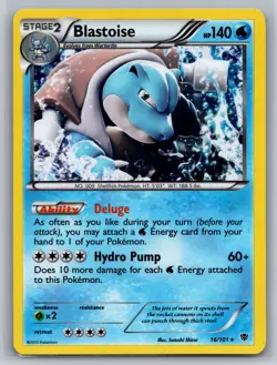 Blastoise - 16/101 - Pokemon Plasma Blast Black & White Reverse Holo Card NM - Image 1