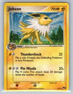 Jolteon Holo 3/17 Pop Series 3 Pokemon Card 2006 - Image 1