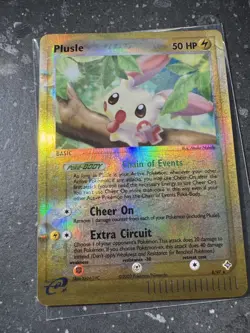 Plusle 8/97 EX Dragon Reverse Holo Rare English Pokemon Card DMG - Image 1