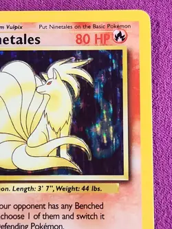 Pokemon TCG Base Set Vintage Holo Unlimited Rare Card 12/102 Ninetails MP 1999 - Image 2
