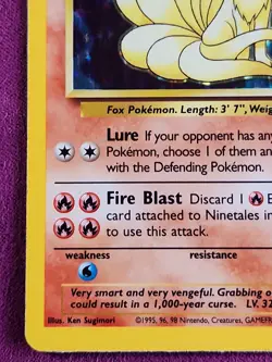 Pokemon TCG Base Set Vintage Holo Unlimited Rare Card 12/102 Ninetails MP 1999 - Image 4