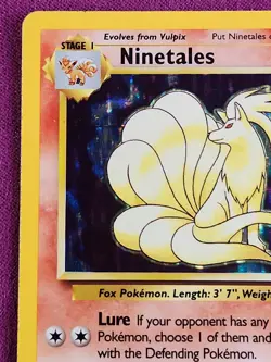 Pokemon TCG Base Set Vintage Holo Unlimited Rare Card 12/102 Ninetails MP 1999 - Image 5