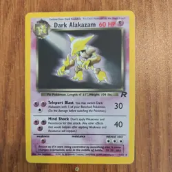 Alakazam TCG Dark 1/82 Unlimited Holo Rare Vintage 2000 Pokemon Card - Image 5