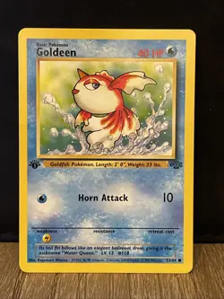Goldeen 53/64 1st Edition Jungle Pokemon Card Wizard NM - Image 1