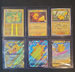 Pokemon TCG Pikachu 6-Card Lot Foil Full Art incl Pikachu EX Surfing V VMAX - Image 1
