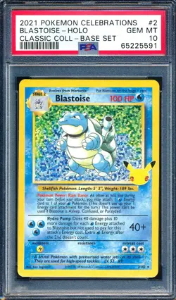 Blastoise 2021 Pokemon Celebrations #2 Classic Collection Holo PSA 10 - Image 1