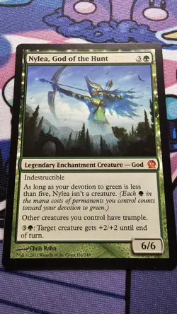 Magic the Gathering Nylea, God of the Hunt LP Normal MTG Mythic 166 Theros - Image 1