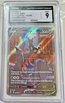 Pokemon Evolving Skies - Umbreon V Ultra Rare Holo #189/203 CGC Grade 9 Mint - Image 1