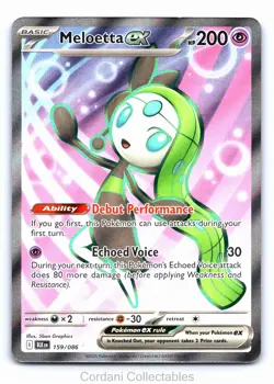 Meloetta ex 159/086 Full Art Black Bolt Pokemon Near Mint - Image 1