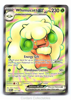 Whimsicott ex 157/086 Full Art White Flare Pokemon Near Mint - Image 1