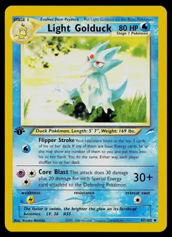Pokemon Card - Light Golduck Neo Destiny 47/105 1st Edition Uncommon - Image 1