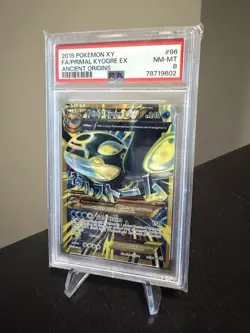 Pokemon 2015 XY Ancient Origins Primal Kyogre EX 96/98 Full Art Holo PSA 8 - Image 1