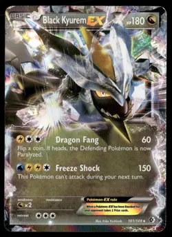 Black Kyurem EX 101/149 Holo EX Rare Boundaries Crossed Pokemon DMG - Image 1