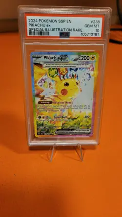 Pokemon TCG Surging Sparks Pikachu EX Special Illustration Rare #238 PSA 10 - Image 1