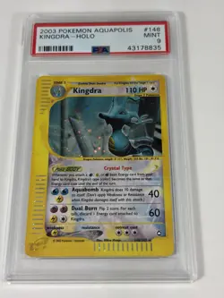 Pokemon Kingdra Aquapolis Crystal Holo Secret Rare #148 PSA 9 *Chipped Slab* - Image 1