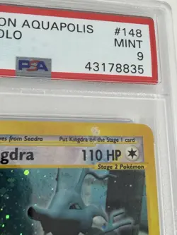 Pokemon Kingdra Aquapolis Crystal Holo Secret Rare #148 PSA 9 *Chipped Slab* - Image 5