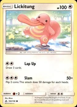Lickitung 102/156 Common Ultra Prism Pokemon NM/LP - Image 1