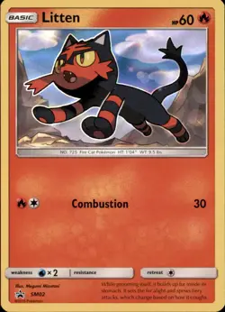 Litten - SM02 Holo Promo Sun & Moon Promo Pokemon NM/LP - Image 1