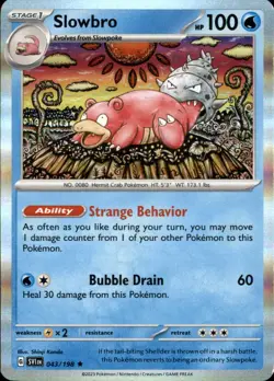 Slowbro 043/198 Rare Scarlet & Violet Pokemon Holo NM/LP - Image 1