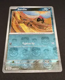 Pokemon TCG SV: Black Bolt #057/086 Sandile (Master Ball Pattern) LP - Image 1