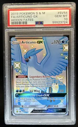 2019 Pokemon SM Hidden Fates Articuno GX #SV54/SV94 PSA 10 GEM MINT - Image 1