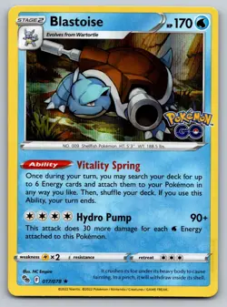 Blastoise 017/078 Holo Pokemon GO Pokemon Holo NM - Image 1