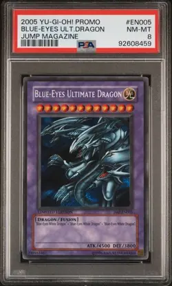 Konami Yu-Gi-Oh Blue-Eyes Ultimate Dragon JMP-EN005 2005 Promo LE PSA 8 - Image 1