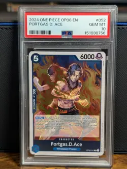 2024 One Piece OP08-052 Portgas D. Ace PSA 10 GEM MINT – English - Image 1