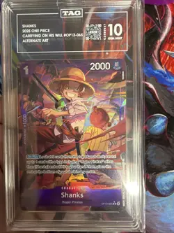 Shanks Alternate Art OP13-065 TAG Gem Mint 10 Graded One Piece CCG - Image 1