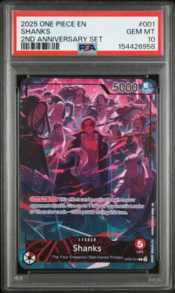 2025 ONE PIECE ENGLISH VERSION 2ND ANNIVERSARY SET #001 SHANKS PSA 10 - Image 1