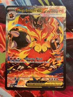 Pokemon TCG Mega Emboar Ex 273/217 Special Illustration Rare Ascended Heroes NM - Image 1