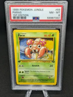 1999 Pokemon Jungle 1st Edition Paras 59/64 PSA 8 NM-MT - Image 1