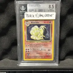 Pokemon Ninetales Holo Black Flame Error (12/102) - BGS 8.5 - 1999 Base Set - Image 1
