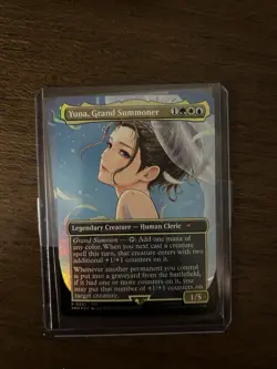 1x Yuna, Grand Summoner MTG Final Fantasy Borderless WPN Promo Foil NM - Image 1