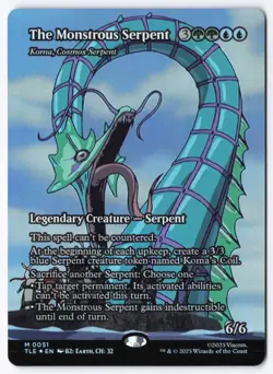 The Monstrous Serpent - Koma, Cosmos Serpent (Borderless) 51 Foil Avatar - Image 1