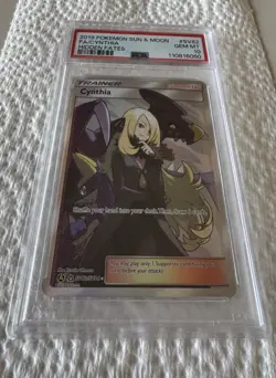 2019 Cynthia SV82/SV94 Hidden Fates Full Art Trainer PSA 10 Pokemon - Image 1