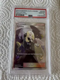 2019 Cynthia SV82/SV94 Hidden Fates Full Art Trainer PSA 10 Pokemon - Image 2
