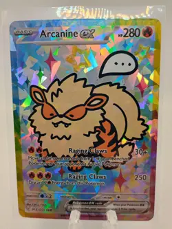 DERPY POKEMON FAN MADE Arcanine ex SAR Full Art Holo 018/055 EN - Image 1