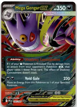 Mega Gengar ex 056/094 Double Rare Phantasmal Flames Pokemon NM - Image 1