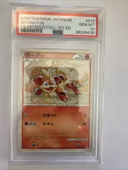 Growlithe Heartgold Soulsilver L1 Japanese 2009 PSA 10 Pokemon 013/070 - Image 1