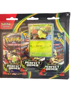 Pokemon TCG 3-Pack Blister (Chikorita) Perfect Order New Sealed - Image 2