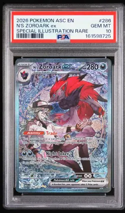2026 POKEMON ASC EN-ASCENDED HEROES #286 N'S ZOROARK EX PSA 10 - Image 1